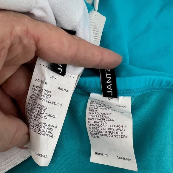 Jantzen AO Tropical Palm Leaf Twisted Front Tankini Set Womens 20W - Picture 5 of 6